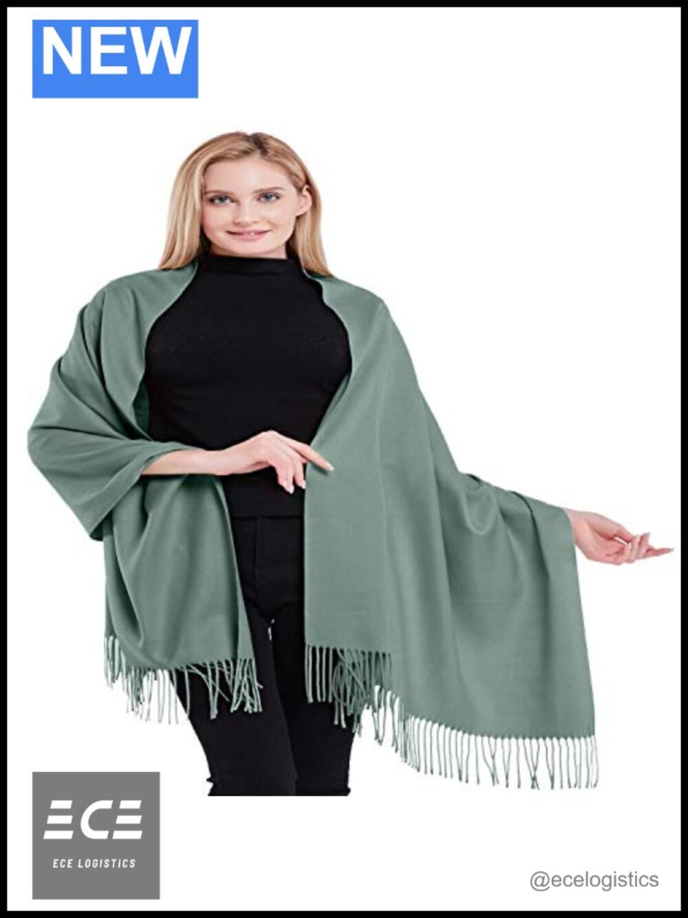 100% Cashmere Shawl Wrap Pashmina Scarf Handmade Fringe Large